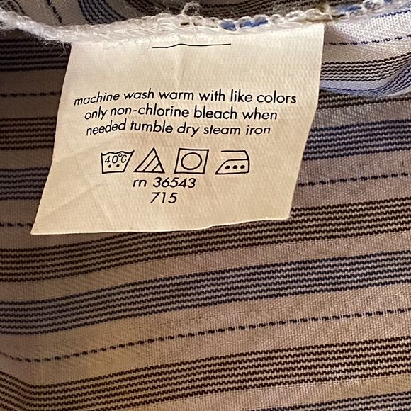 Kenneth Cole Reaction Striped Button Up Cotton Shirt Wrinkle Free L 16.5 32-33 - Picture 7 of 7